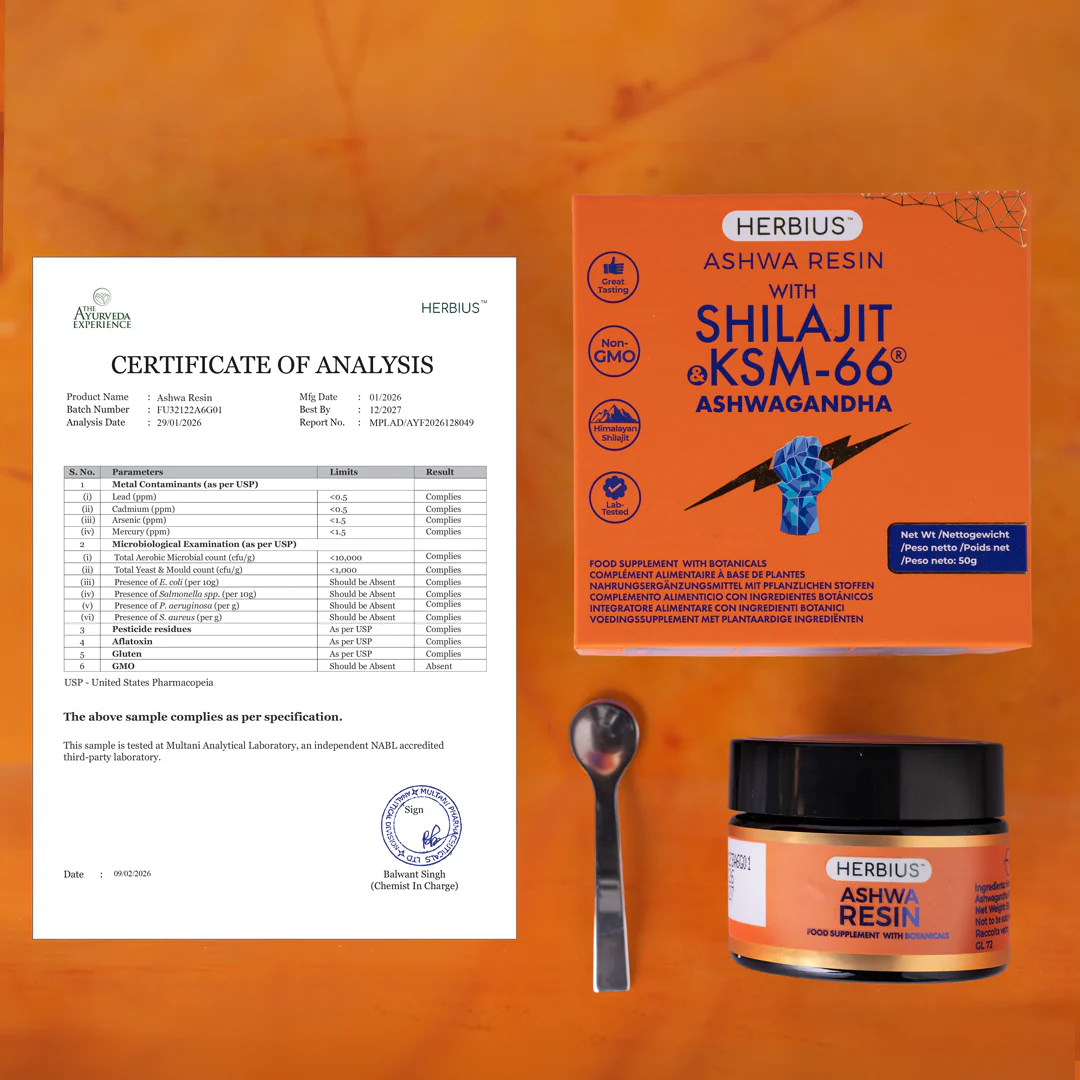Herbius® ASHWA RESIN: Una Potente Miscela di Puro Shilajit Himalayano e l'Ashwagandha Più Studiata Clinicamente al Mondo (KSM-66®) - Image 5